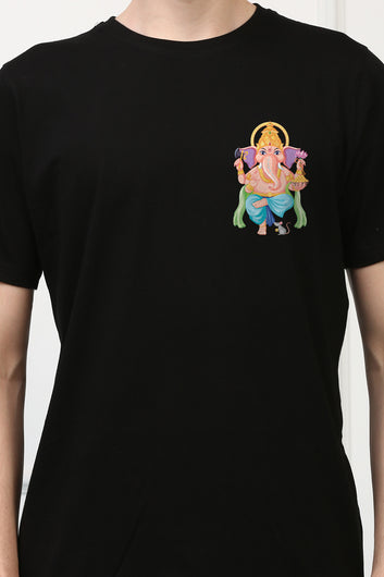 Men's Ganpati Printed Oversized Half Sleeves Tshirt ( GS: 10 )