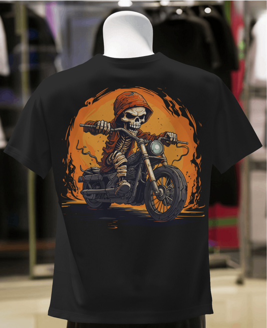 Ride or Die: Skull Biker Oversized Tee