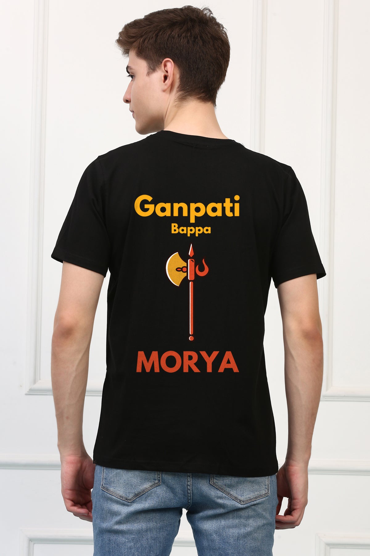 Men's Ganpati Printed Oversized Half Sleeves Tshirt ( GS: 14 )