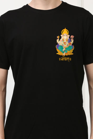 Men's Ganpati Printed Oversized Half Sleeves Tshirt ( GS: 15 )