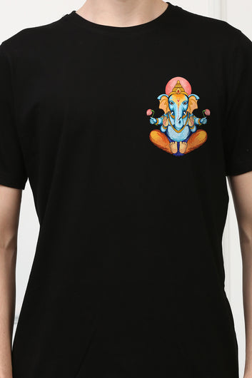 Men's Ganpati Printed Oversized Half Sleeves Tshirt ( GS: 1 )