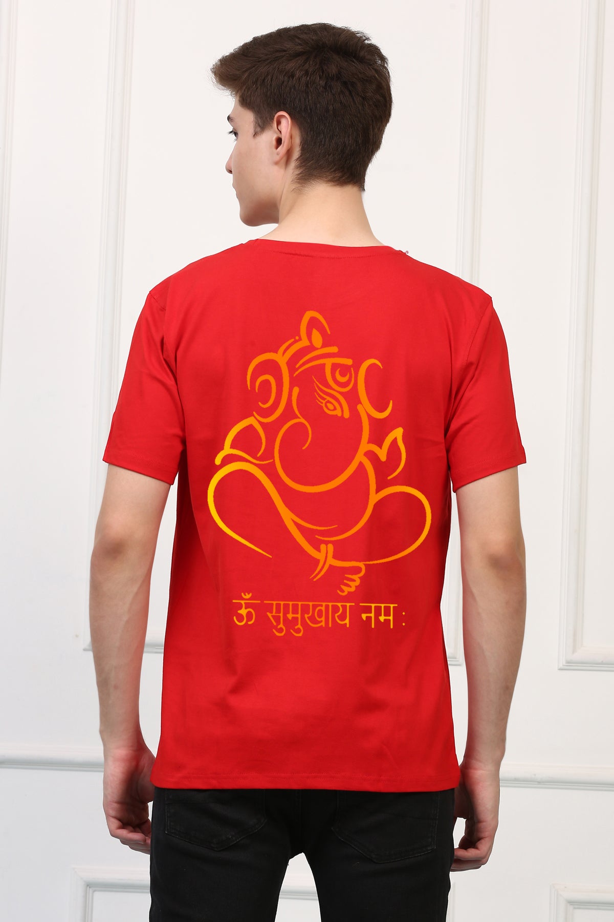 Men's Ganpati Printed Oversized Half Sleeves Tshirt ( GS: 21 )