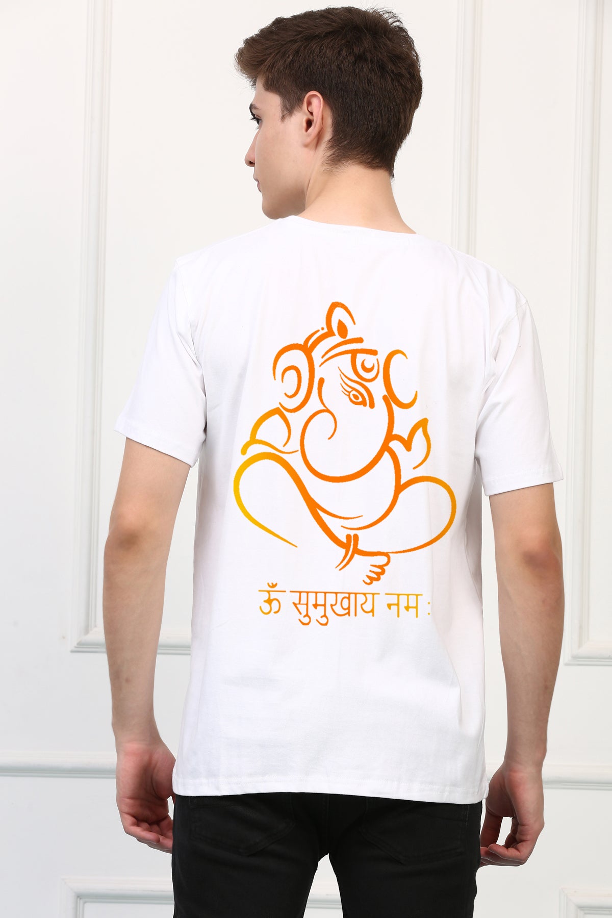 Men's Ganpati Printed Oversized Half Sleeves Tshirt ( GS: 21 )