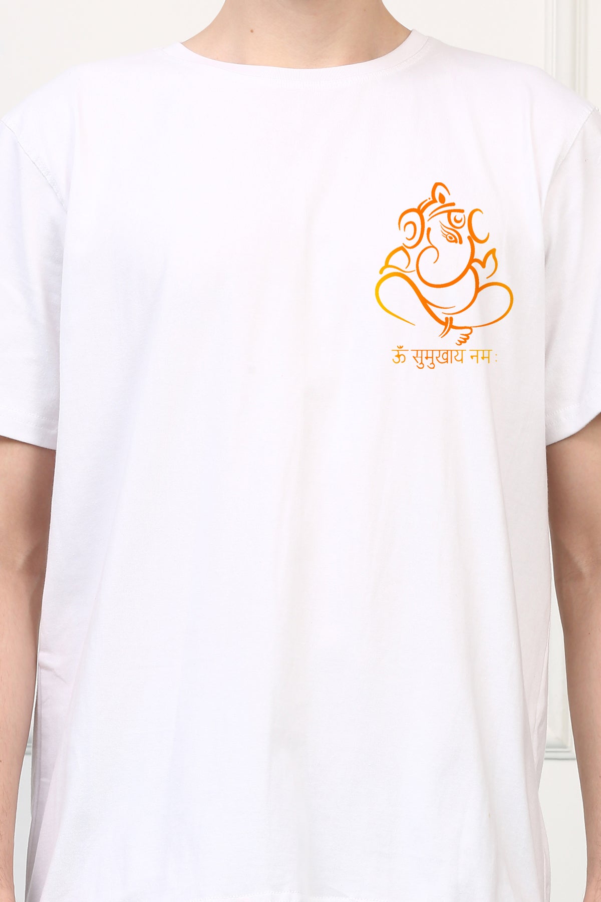 Men's Ganpati Printed Oversized Half Sleeves Tshirt ( GS: 21 )