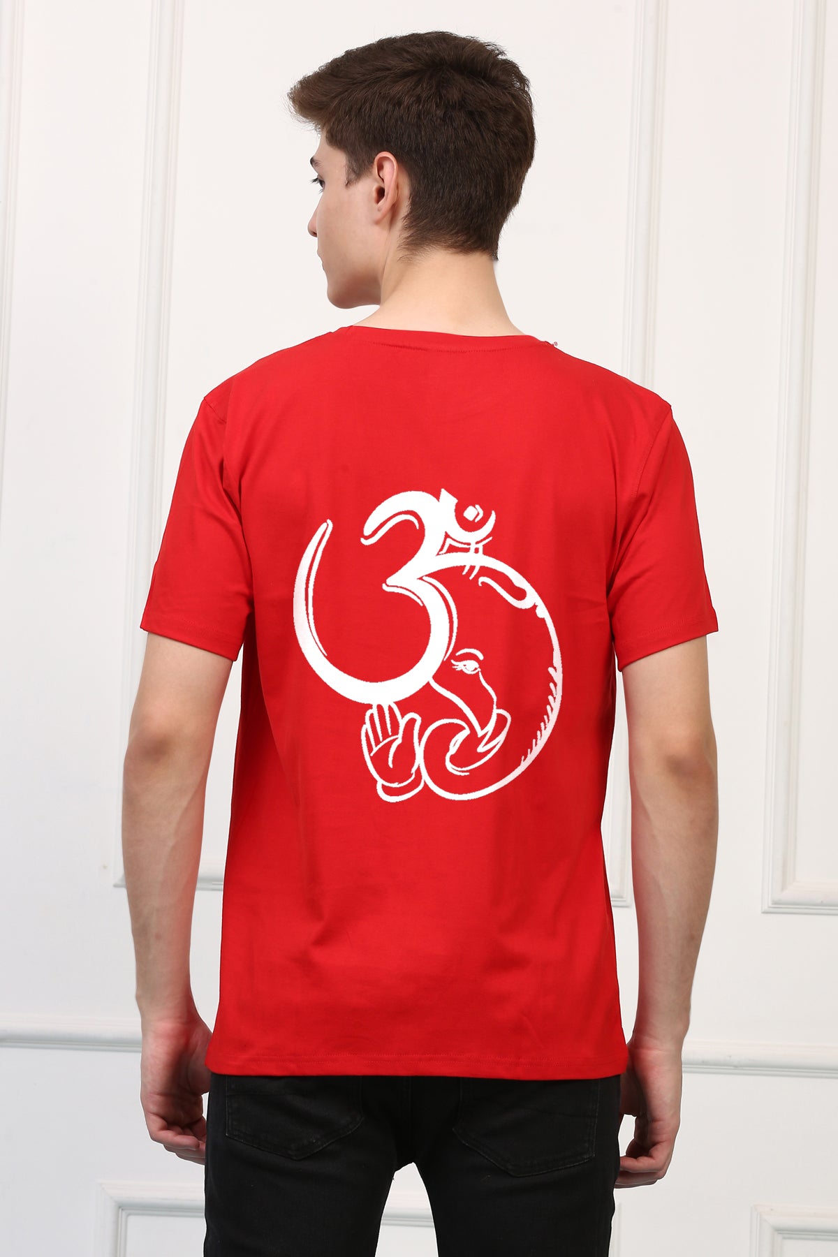 Men's Ganpati Printed Oversized Half Sleeves Tshirt ( GS: 22 )