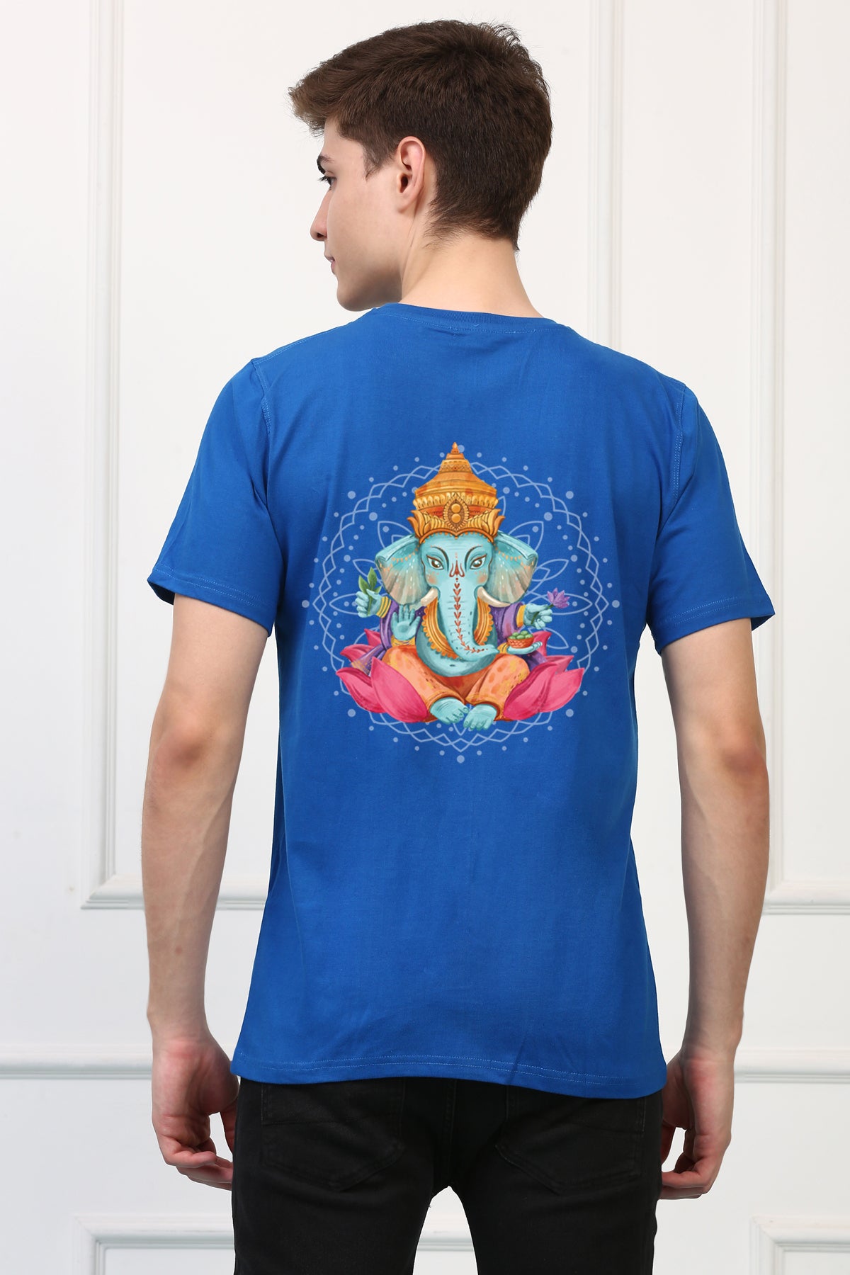 Men's Ganpati Printed Oversized Half Sleeves Tshirt ( GS: 2 )