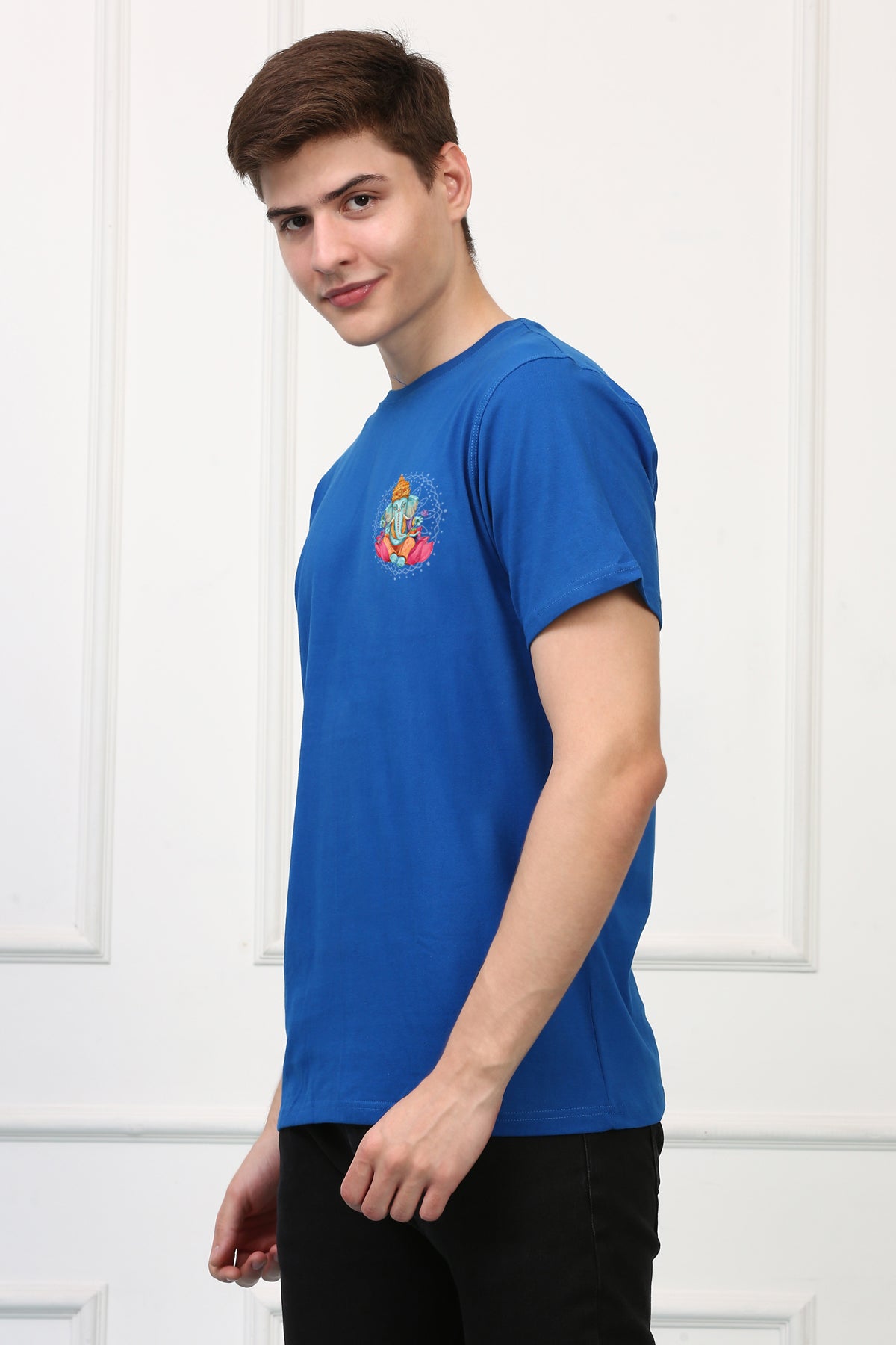 Men's Ganpati Printed Oversized Half Sleeves Tshirt ( GS: 2 )