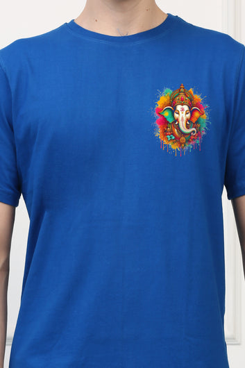 Men's Ganpati Printed Half Sleeves Tshirt ( GS - 2)