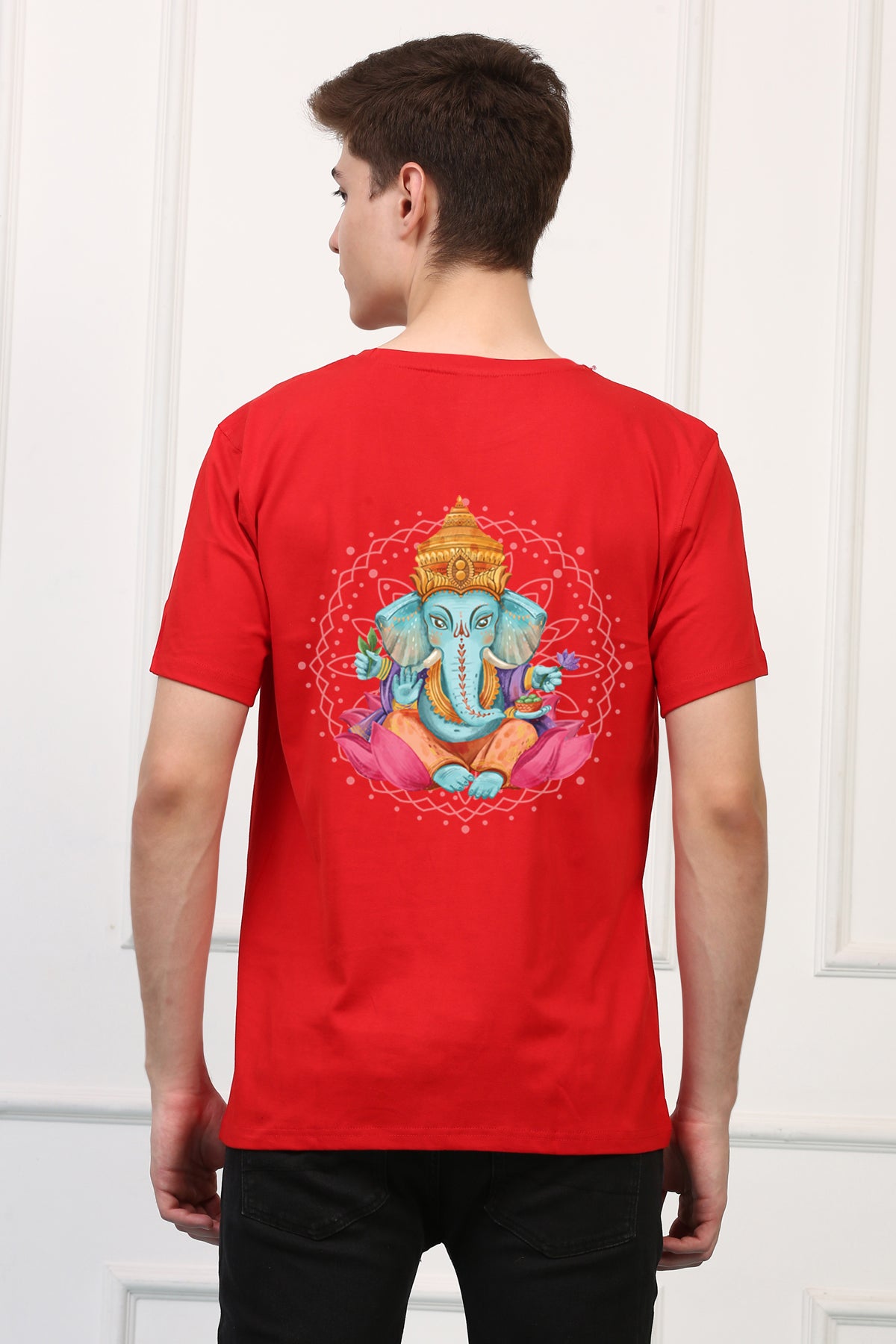 Men's Ganpati Printed Oversized Half Sleeves Tshirt ( GS: 2 )