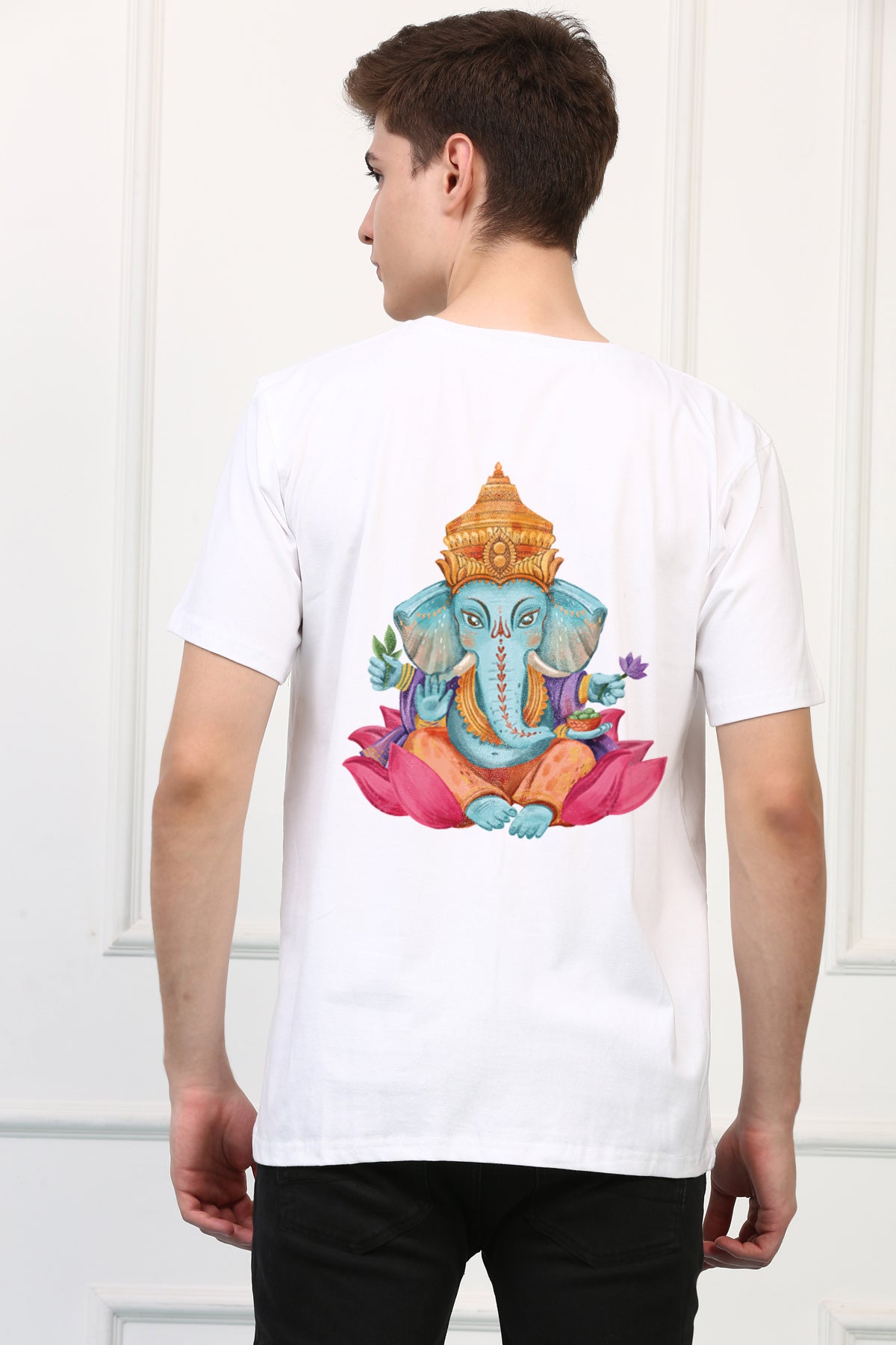 Men's Ganpati Printed Oversized Half Sleeves Tshirt ( GS: 2 )