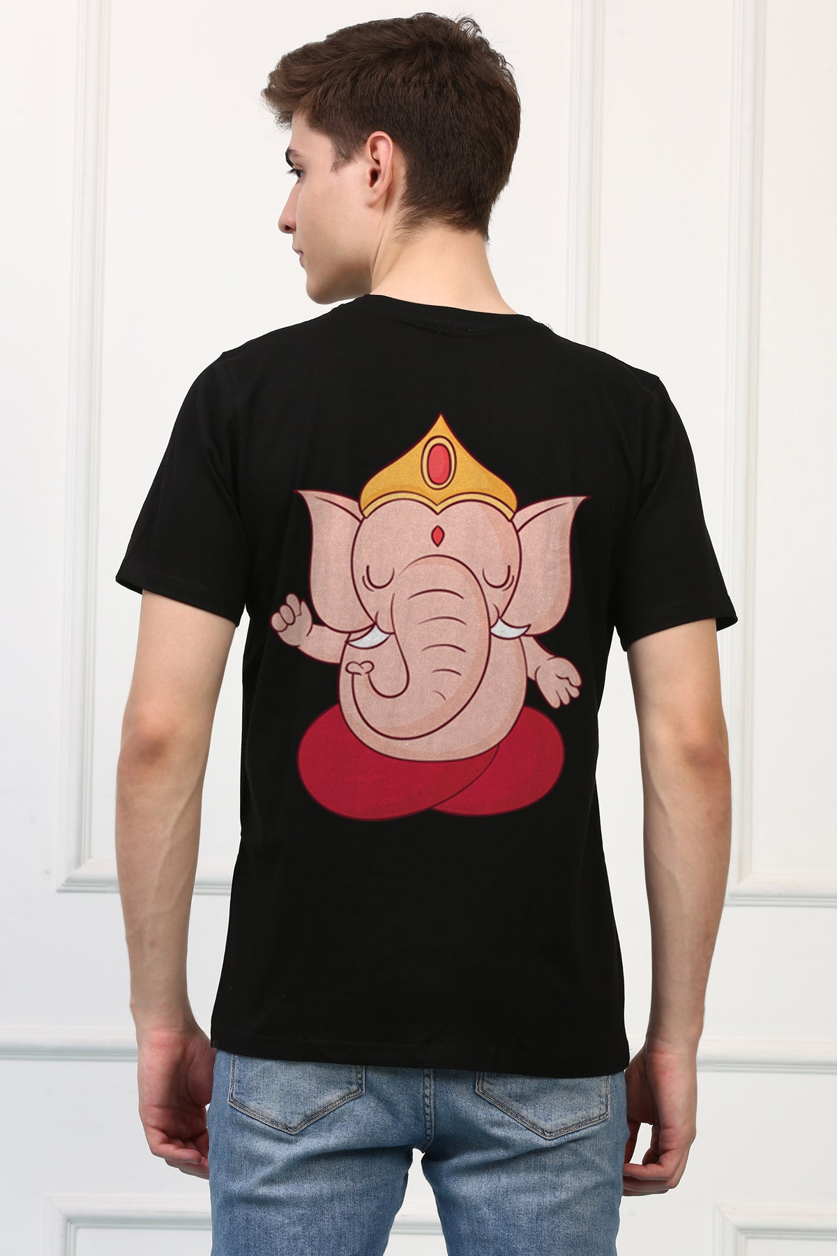 Men's Ganpati Printed Oversized Half Sleeves Tshirt ( GS: 3 )