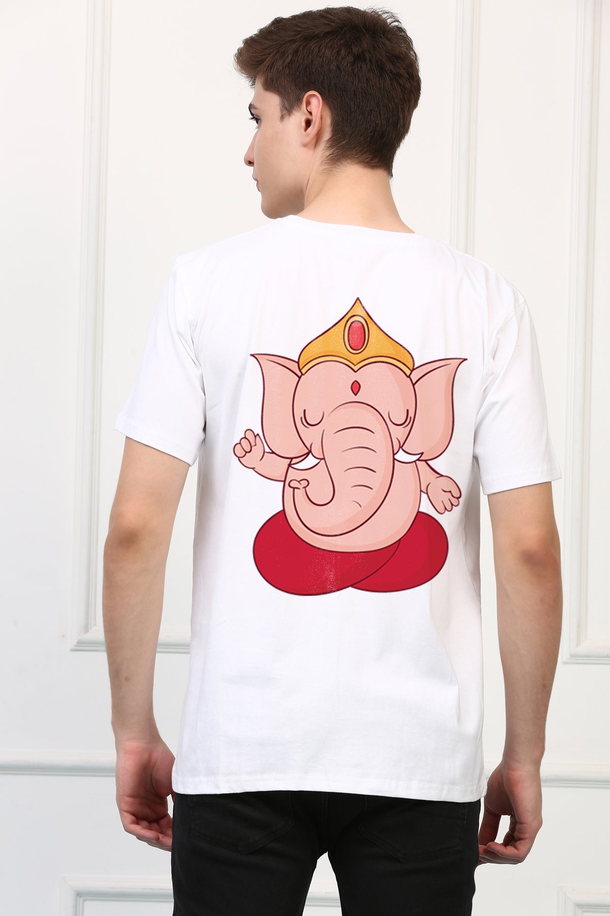 Men's Ganpati Printed Oversized Half Sleeves Tshirt ( GS: 3 )