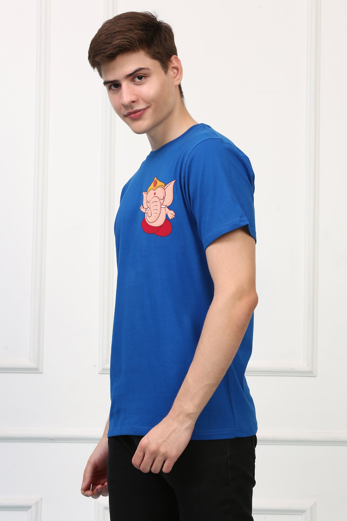 Men's Ganpati Printed Oversized Half Sleeves Tshirt ( GS: 3 )