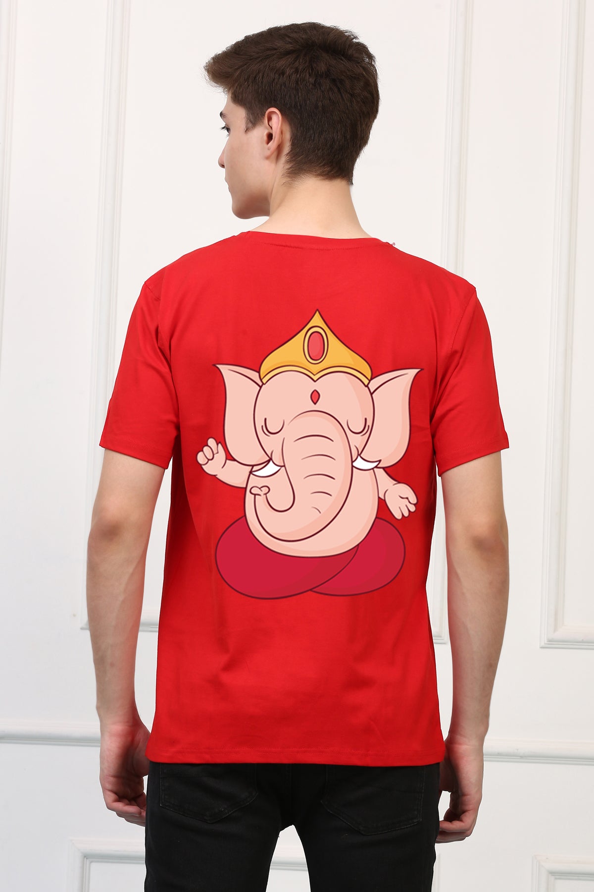 Men's Ganpati Printed Oversized Half Sleeves Tshirt ( GS: 3 )