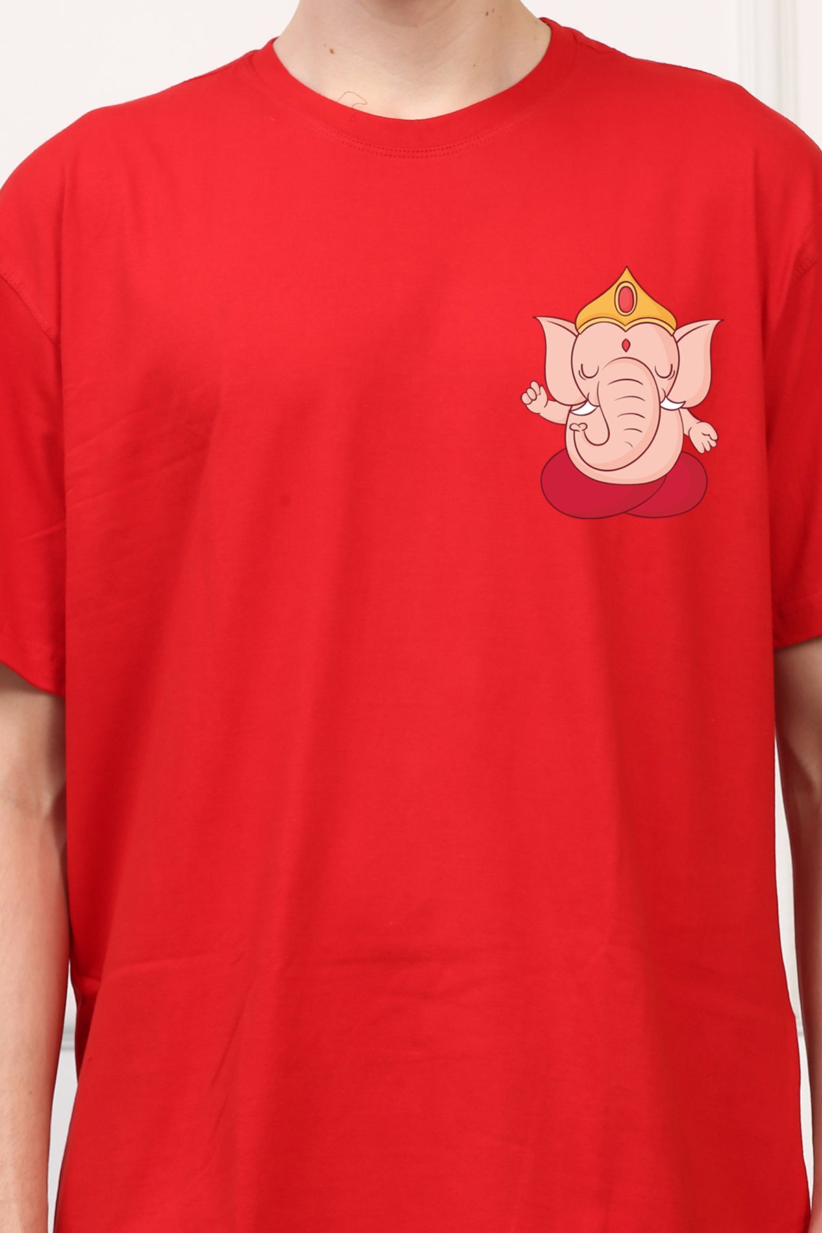 Men's Ganpati Printed Oversized Half Sleeves Tshirt ( GS: 3 )