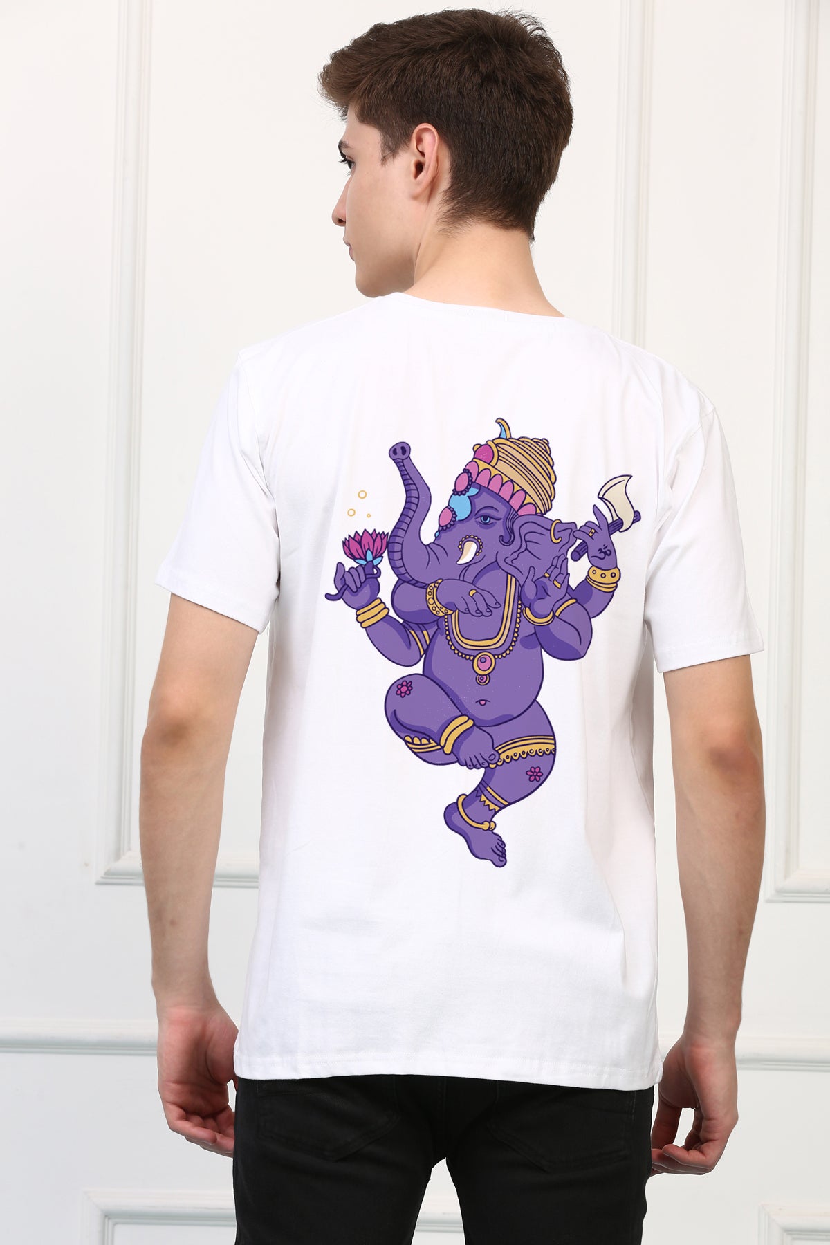 Men's Ganpati Printed Oversized Half Sleeves Tshirt ( GS: 4 )