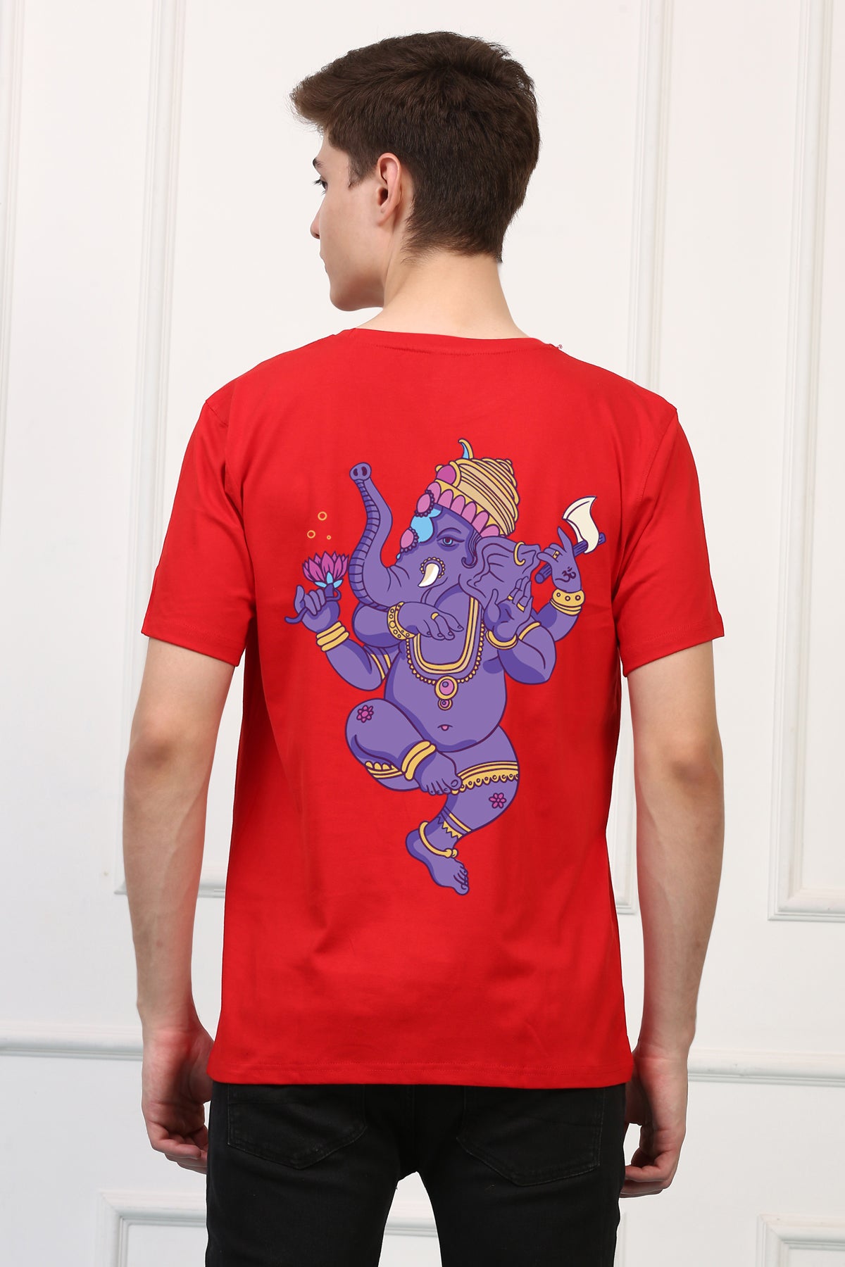 Men's Ganpati Printed Oversized Half Sleeves Tshirt ( GS: 4 )