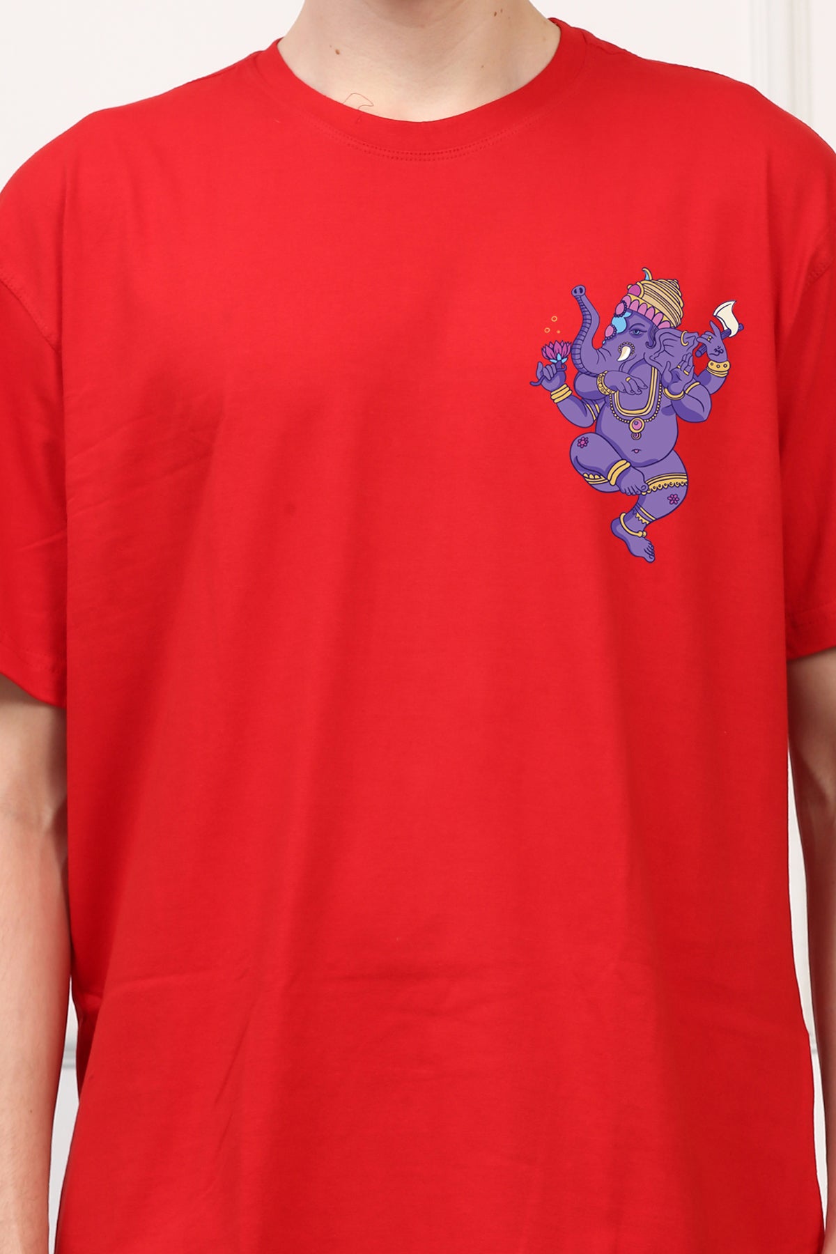 Men's Ganpati Printed Oversized Half Sleeves Tshirt ( GS: 4 )