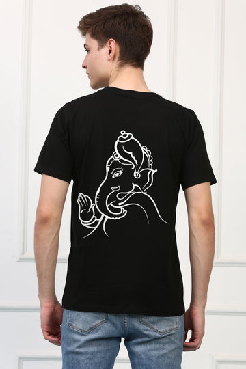 Men's Ganpati Printed Oversized Half Sleeves Tshirt ( GS: 5 )