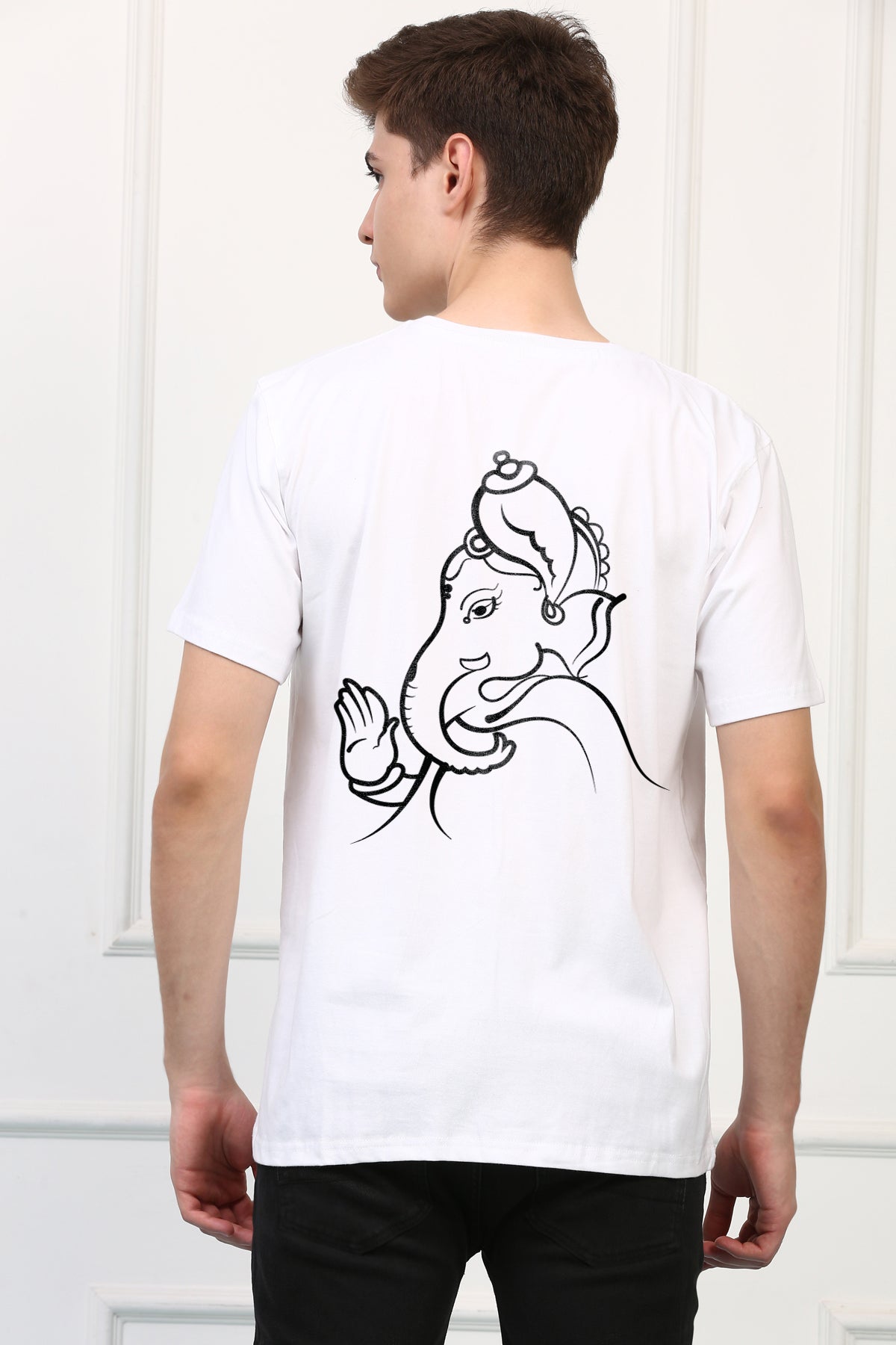 Men's Ganpati Printed Oversized Half Sleeves Tshirt ( GS: 5 )