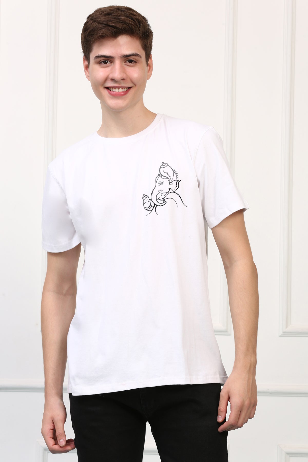 Men's Ganpati Printed Oversized Half Sleeves Tshirt ( GS: 5 )