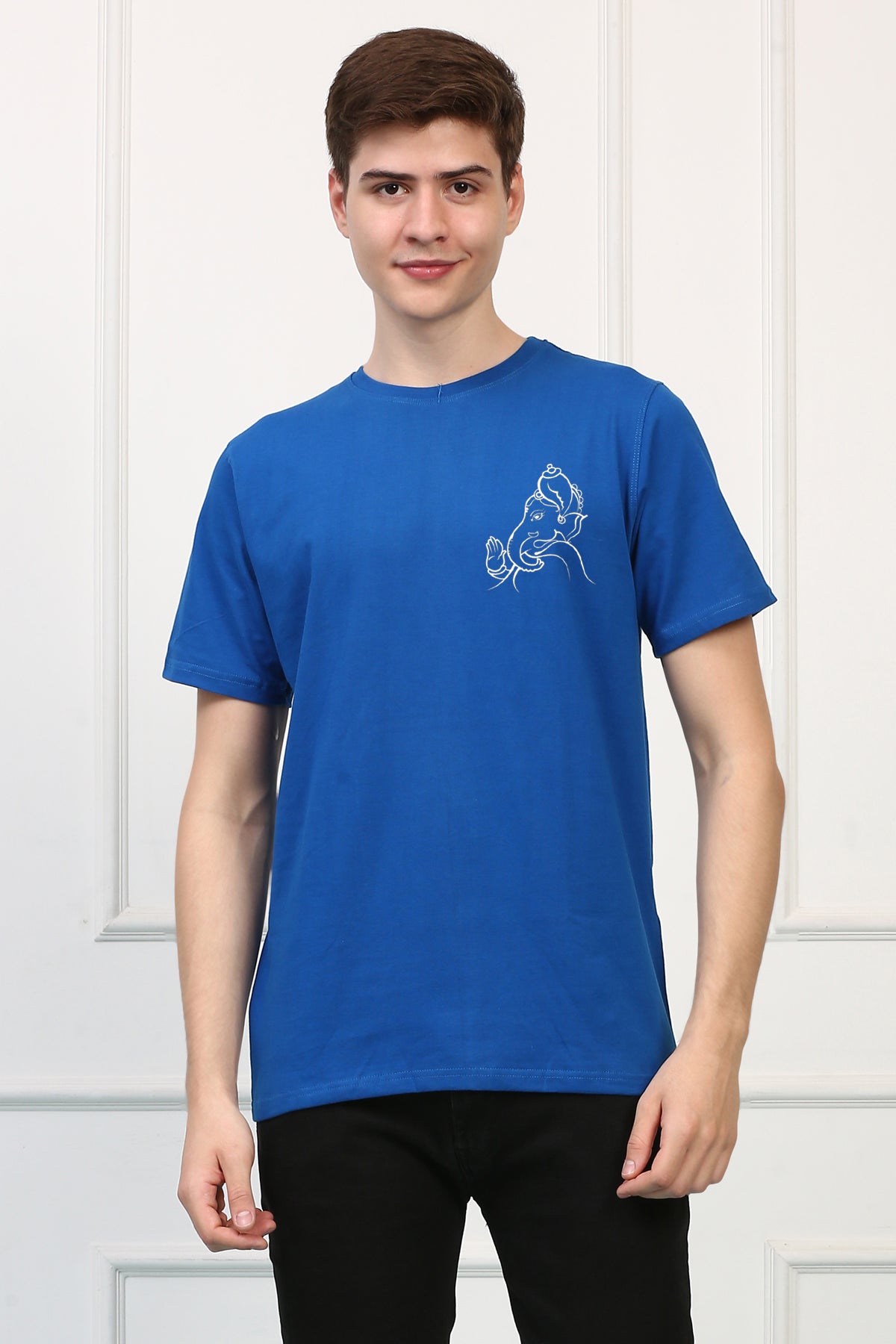 Men's Ganpati Printed Oversized Half Sleeves Tshirt ( GS: 5 )