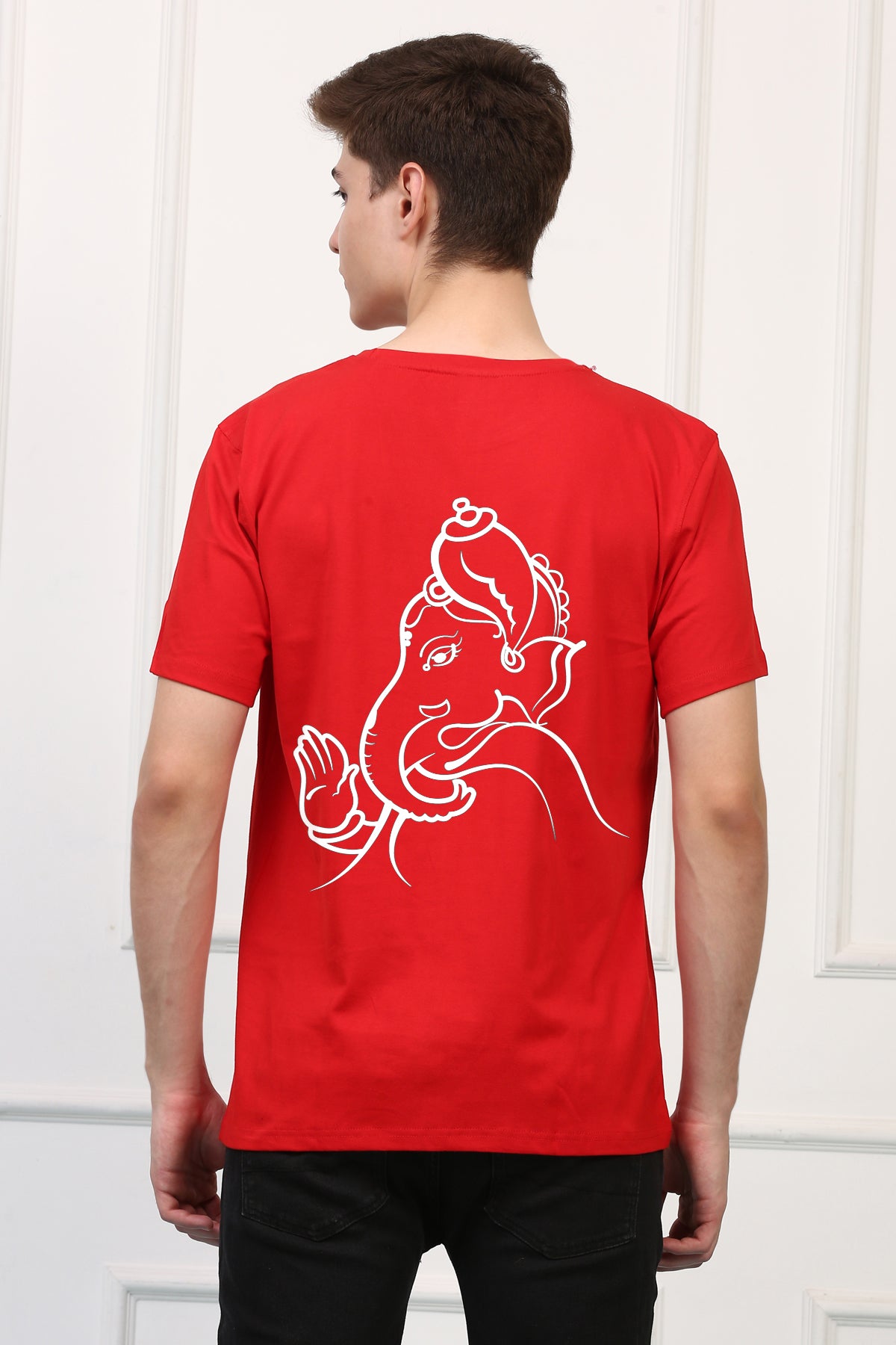 Men's Ganpati Printed Oversized Half Sleeves Tshirt ( GS: 5 )