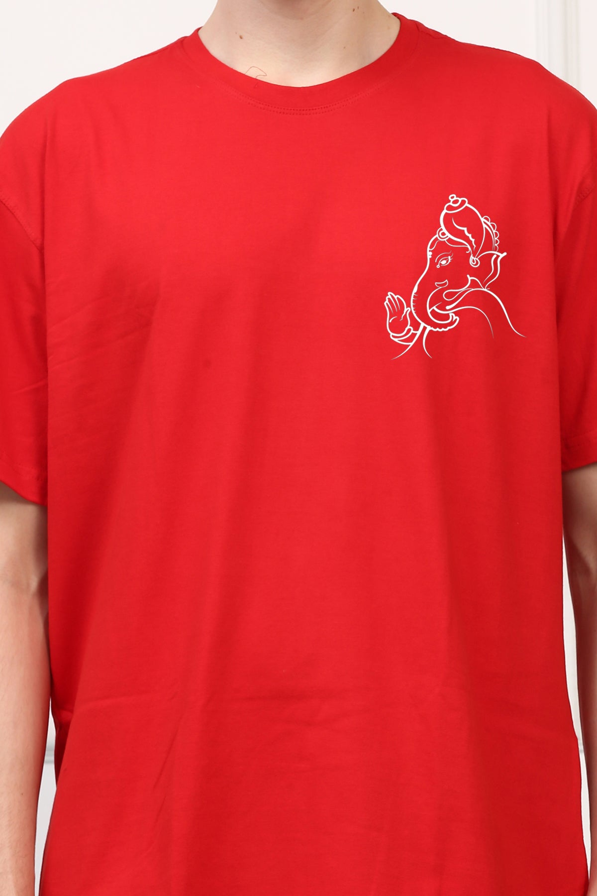 Men's Ganpati Printed Oversized Half Sleeves Tshirt ( GS: 5 )