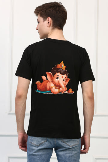 Men's Ganpati Printed Oversized Half Sleeves Tshirt ( GS: 6 )