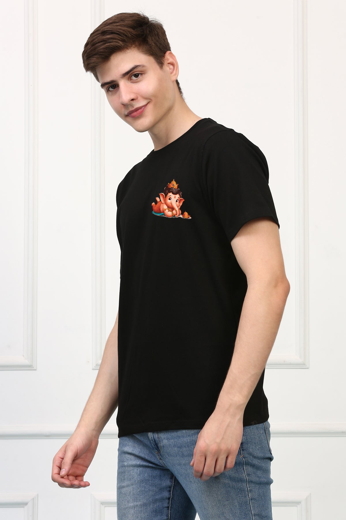 Men's Ganpati Printed Oversized Half Sleeves Tshirt ( GS: 6 )