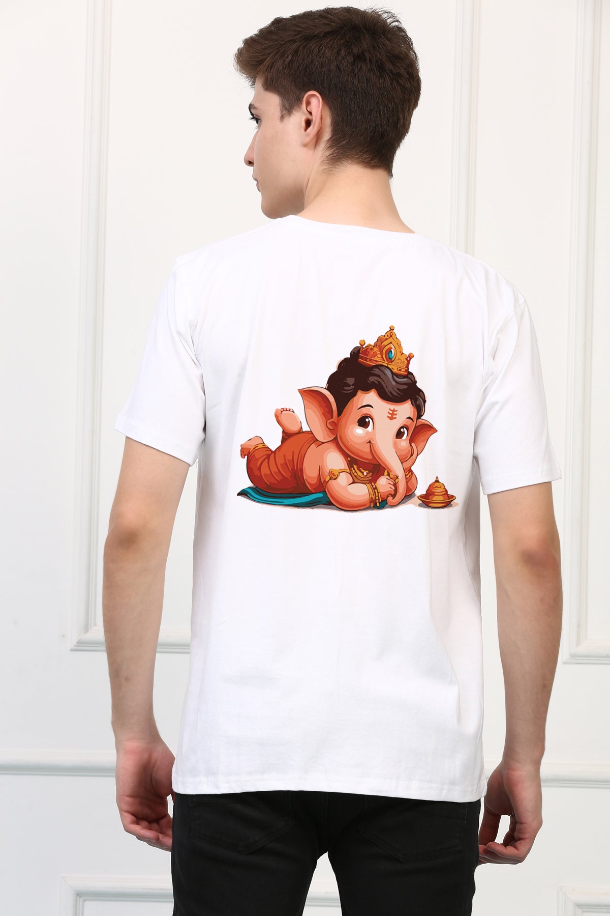 Men's Ganpati Printed Oversized Half Sleeves Tshirt ( GS: 6 )