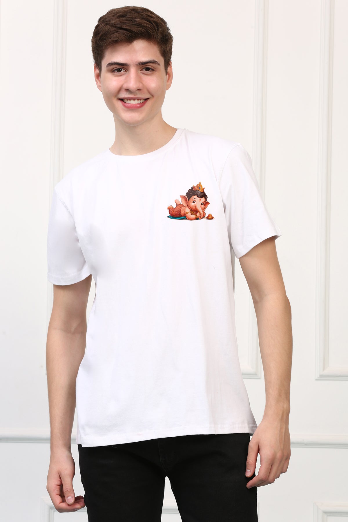 Men's Ganpati Printed Oversized Half Sleeves Tshirt ( GS: 6 )