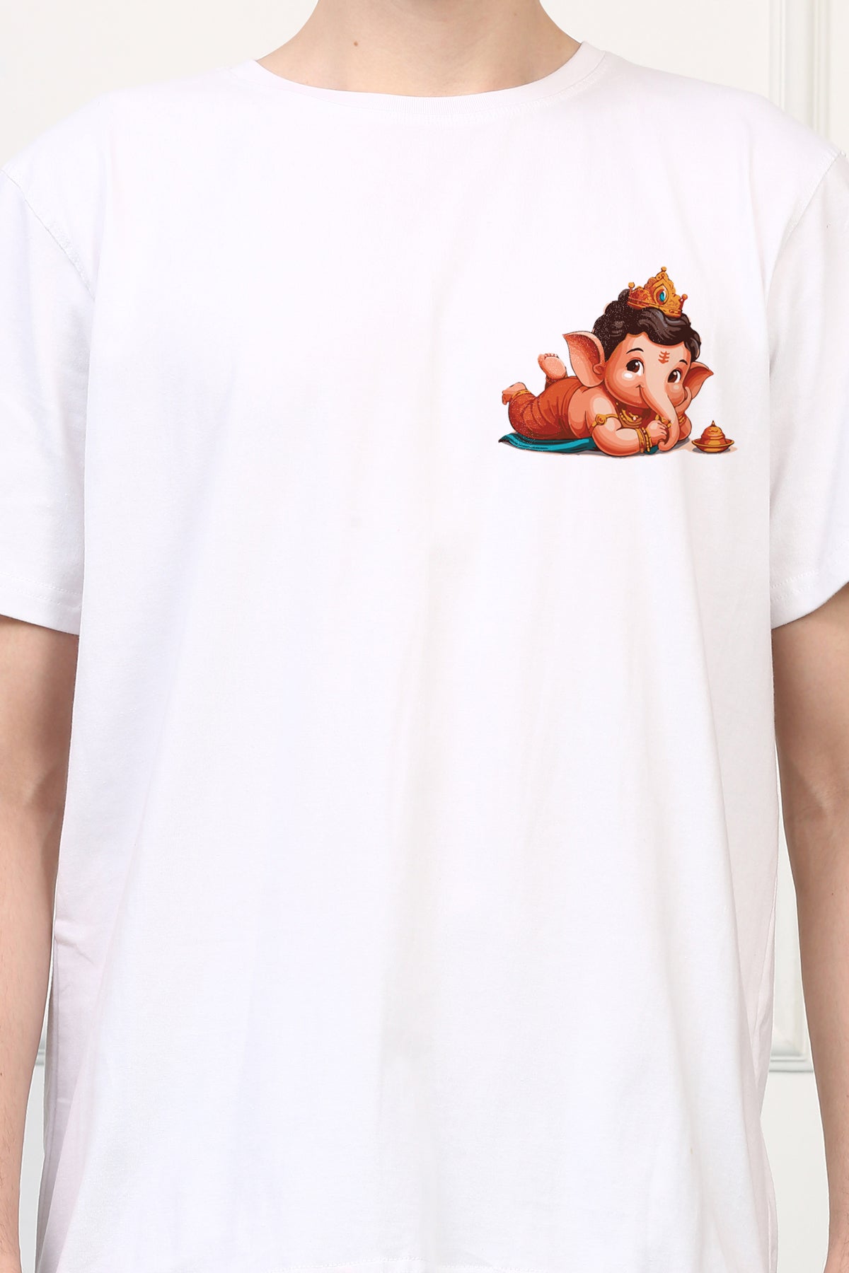 Men's Ganpati Printed Oversized Half Sleeves Tshirt ( GS: 6 )