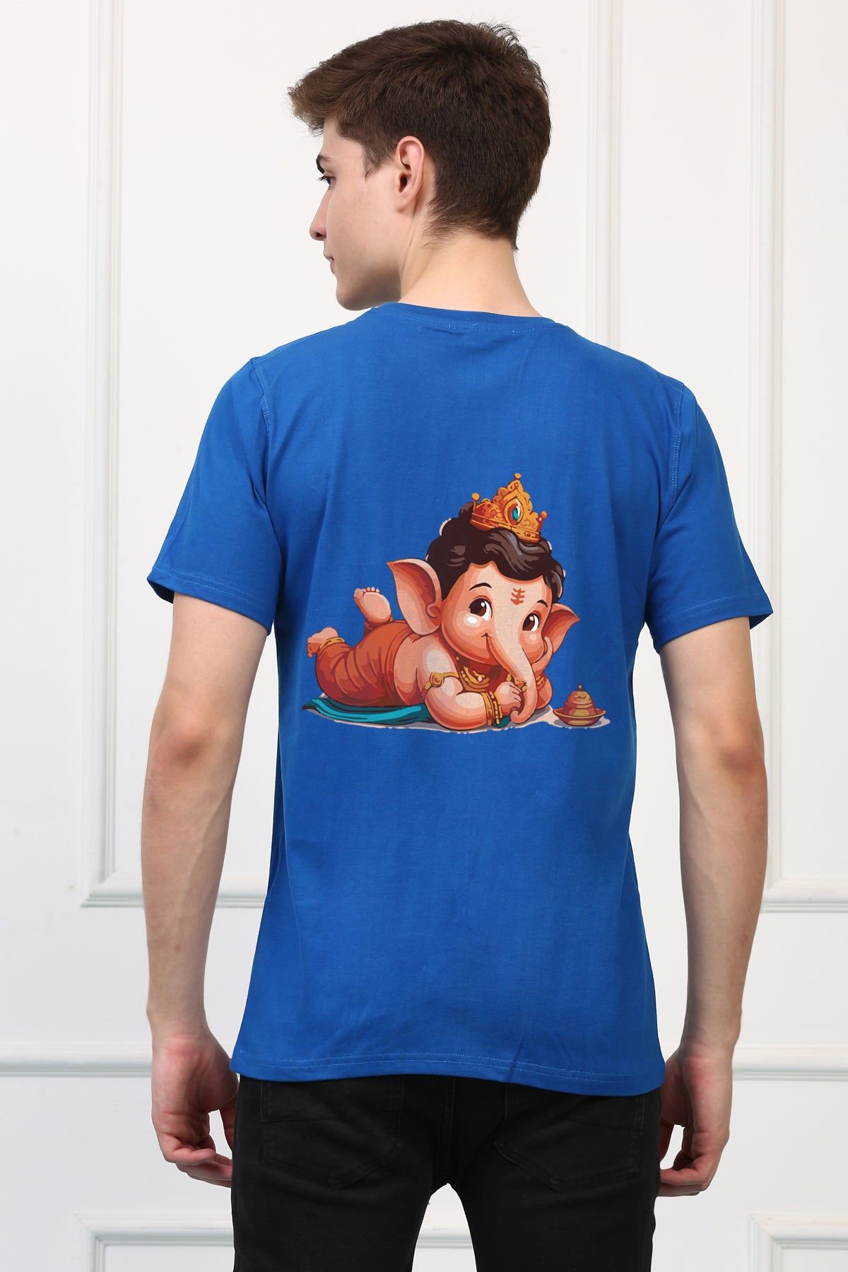 Men's Ganpati Printed Oversized Half Sleeves Tshirt ( GS: 6 )