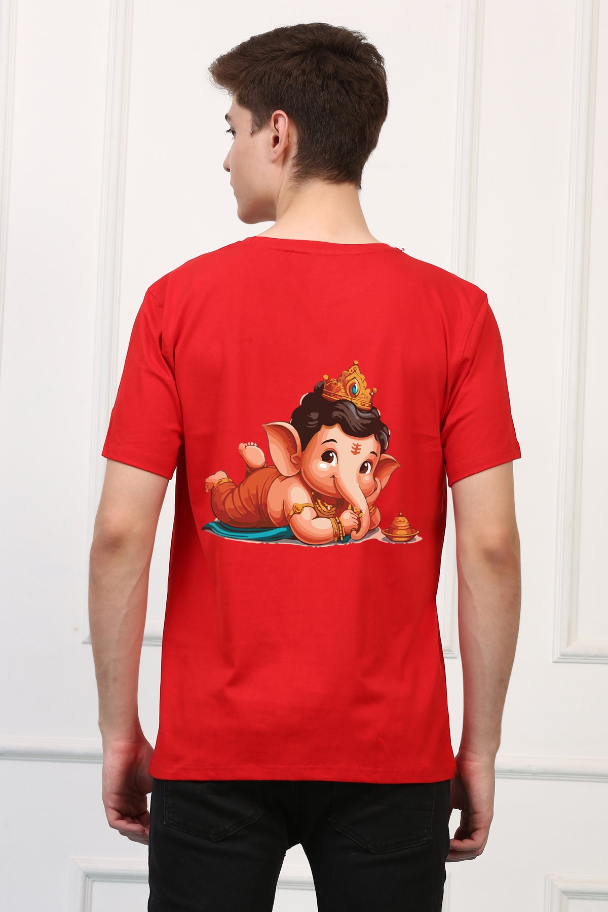 Men's Ganpati Printed Oversized Half Sleeves Tshirt ( GS: 6 )