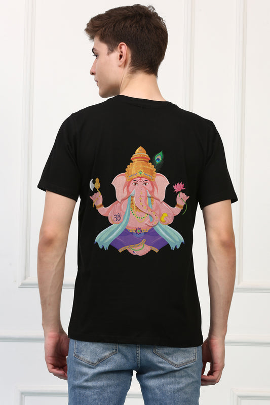 Men's Ganpati Printed Oversized Half Sleeves Tshirt ( GS: 7 )