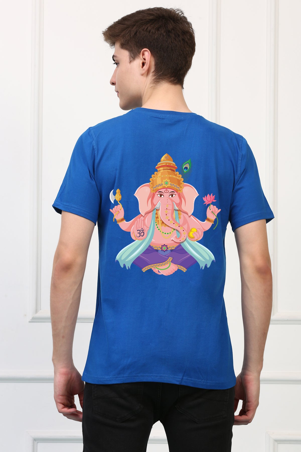 Men's Ganpati Printed Oversized Half Sleeves Tshirt ( GS: 7 )