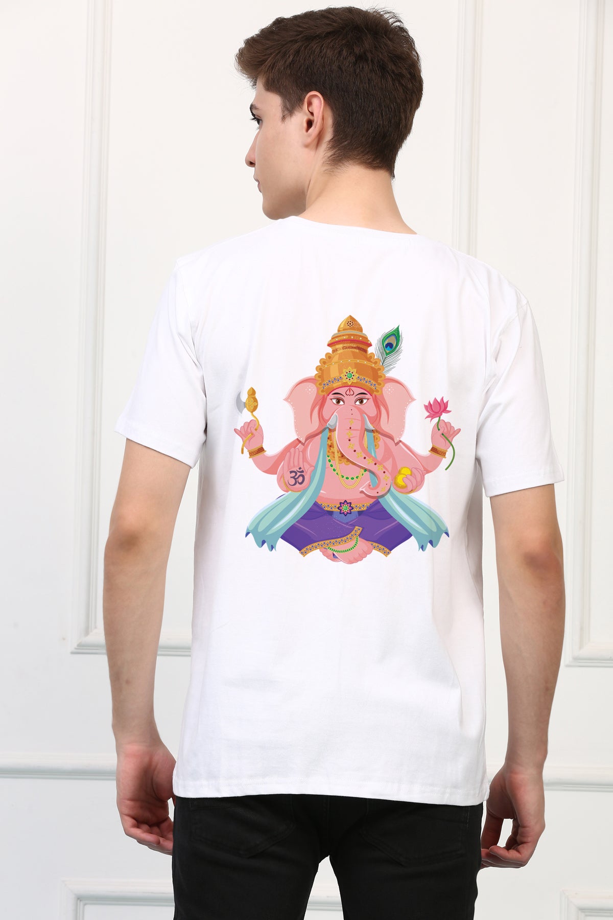 Men's Ganpati Printed Oversized Half Sleeves Tshirt ( GS: 7 )