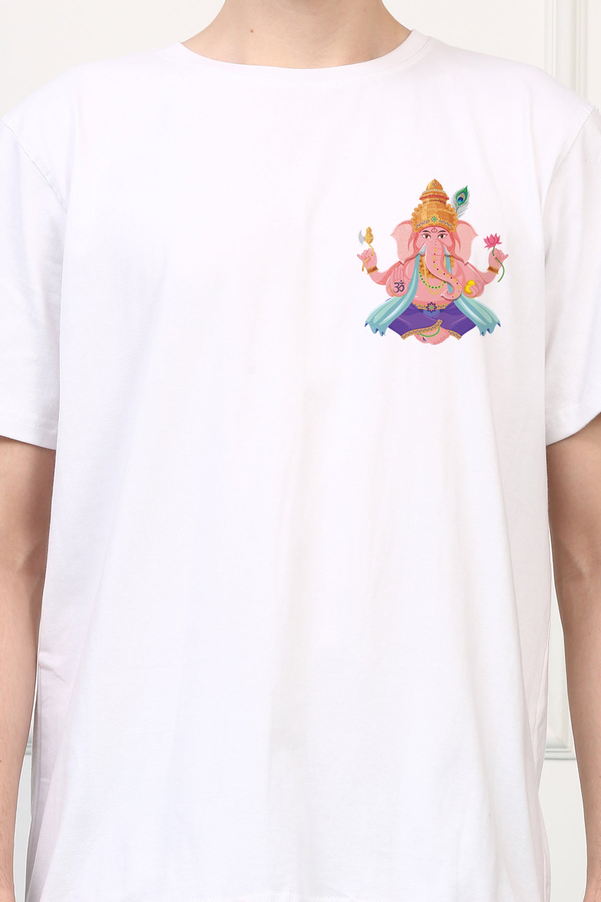 Men's Ganpati Printed Oversized Half Sleeves Tshirt ( GS: 7 )