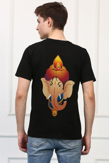 Men's Ganpati Printed Oversized Half Sleeves Tshirt ( GS: 8 )