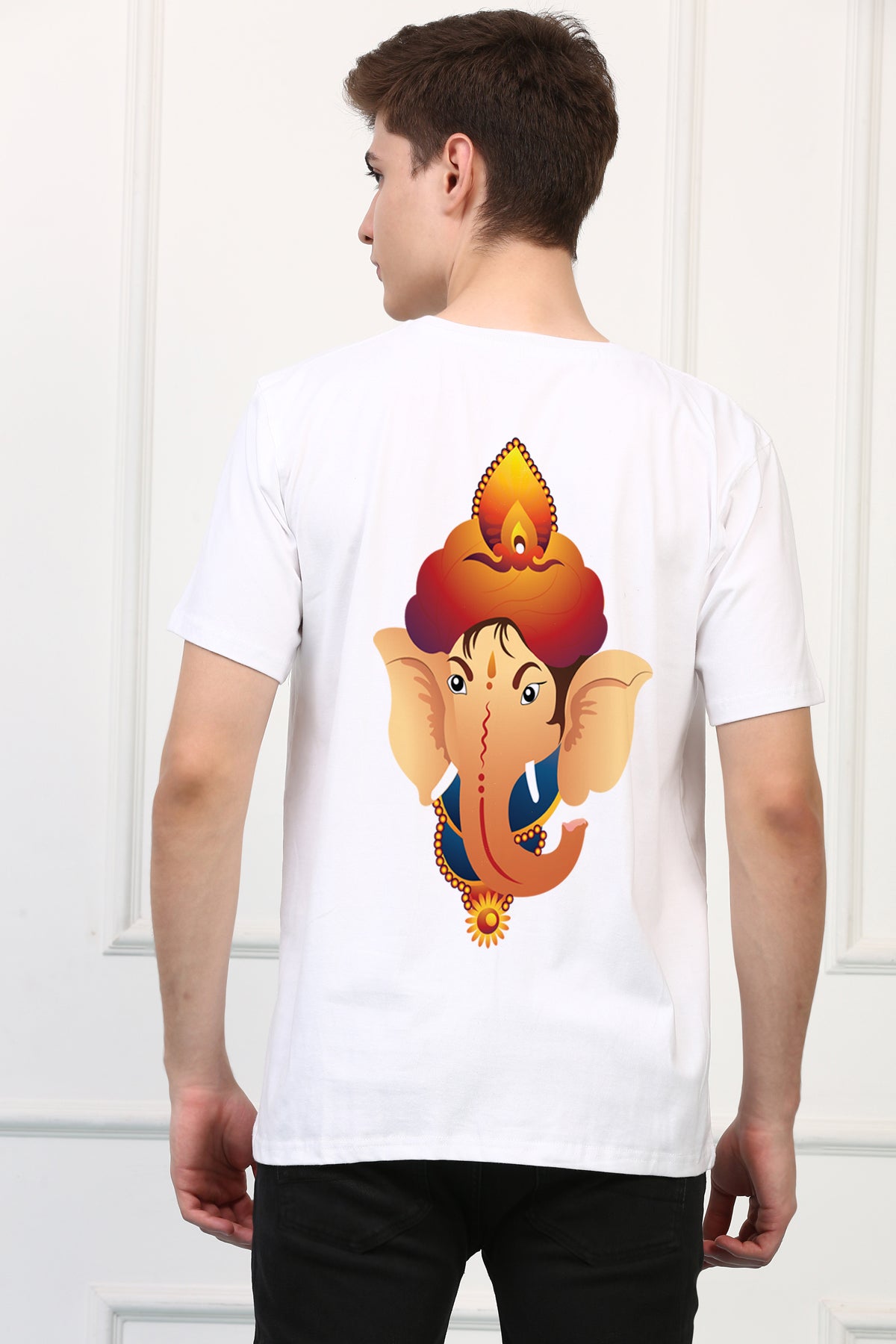 Men's Ganpati Printed Oversized Half Sleeves Tshirt ( GS: 8 )