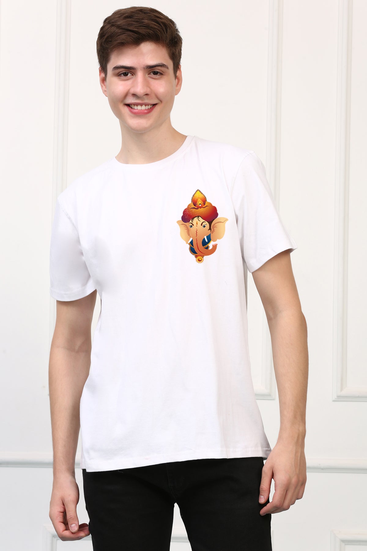 Men's Ganpati Printed Oversized Half Sleeves Tshirt ( GS: 8 )