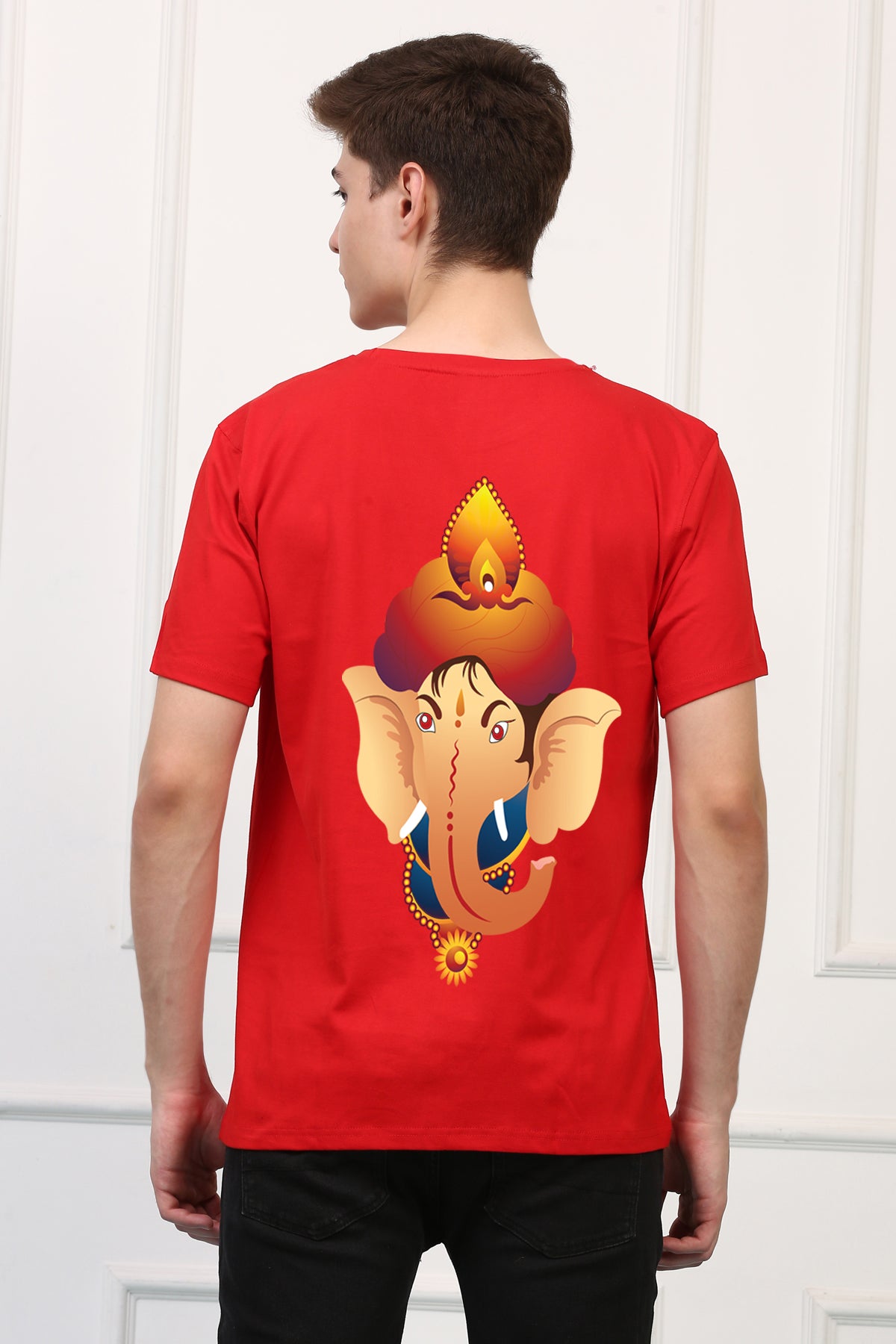 Men's Ganpati Printed Oversized Half Sleeves Tshirt ( GS: 8 )