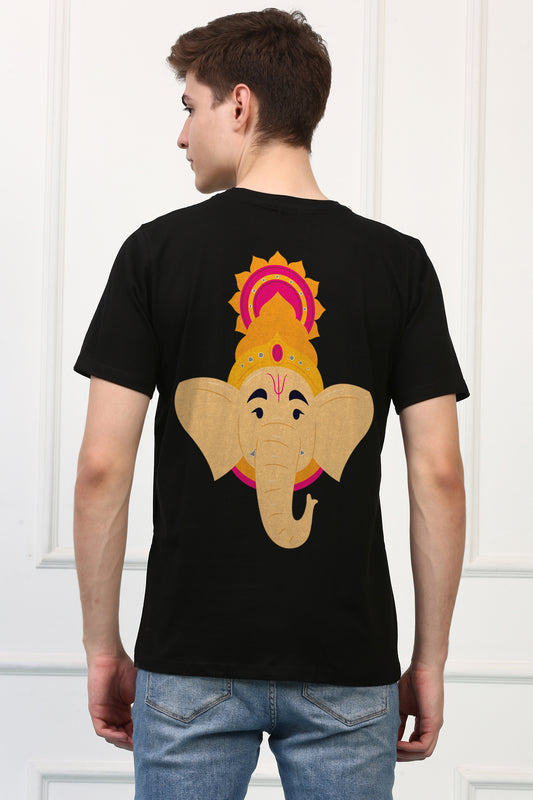 Men's Ganpati Printed Oversized Half Sleeves Tshirt ( GS: 9 )