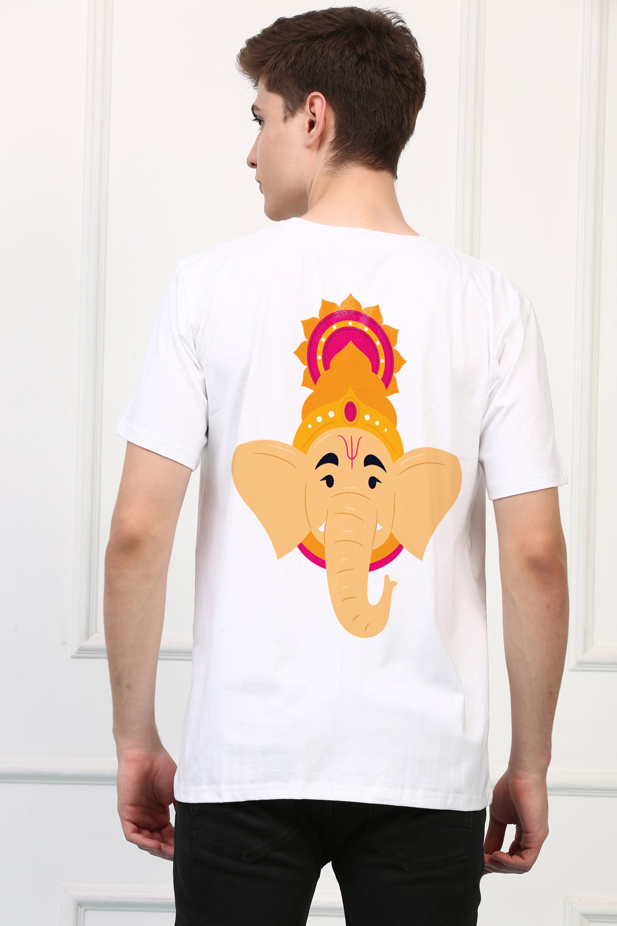 Men's Ganpati Printed Oversized Half Sleeves Tshirt ( GS: 9 )