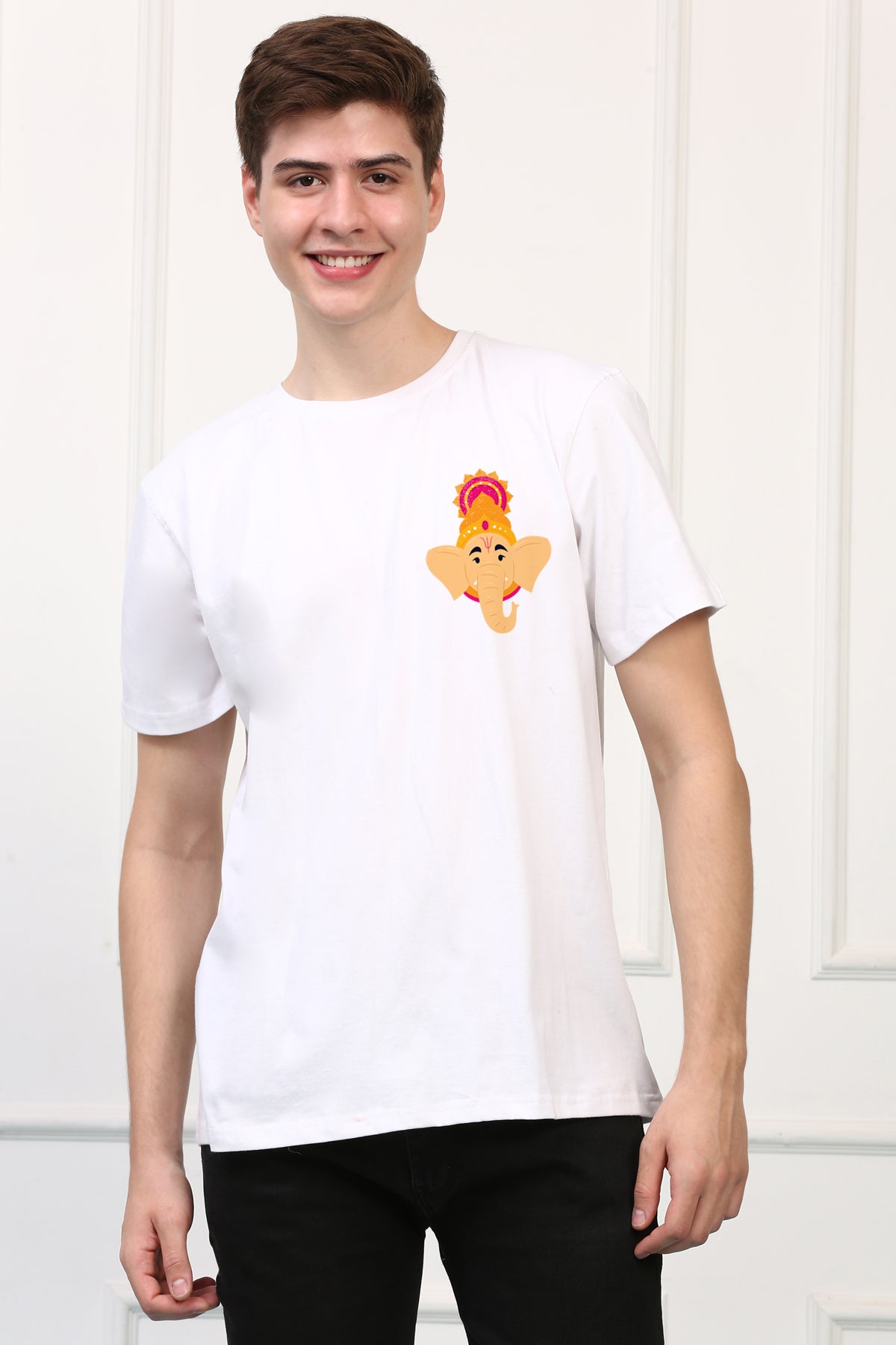 Men's Ganpati Printed Oversized Half Sleeves Tshirt ( GS: 9 )