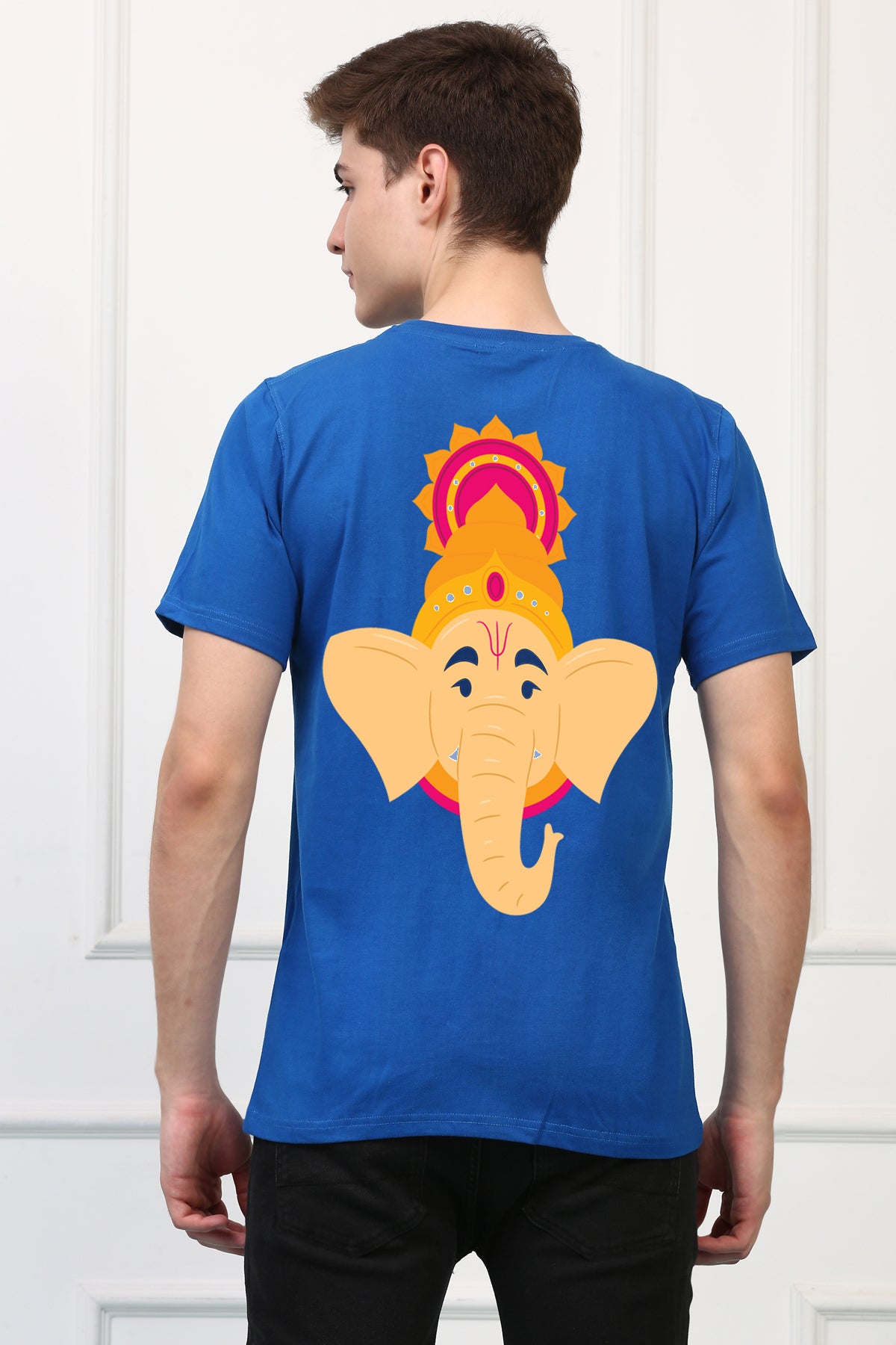 Men's Ganpati Printed Oversized Half Sleeves Tshirt ( GS: 9 )