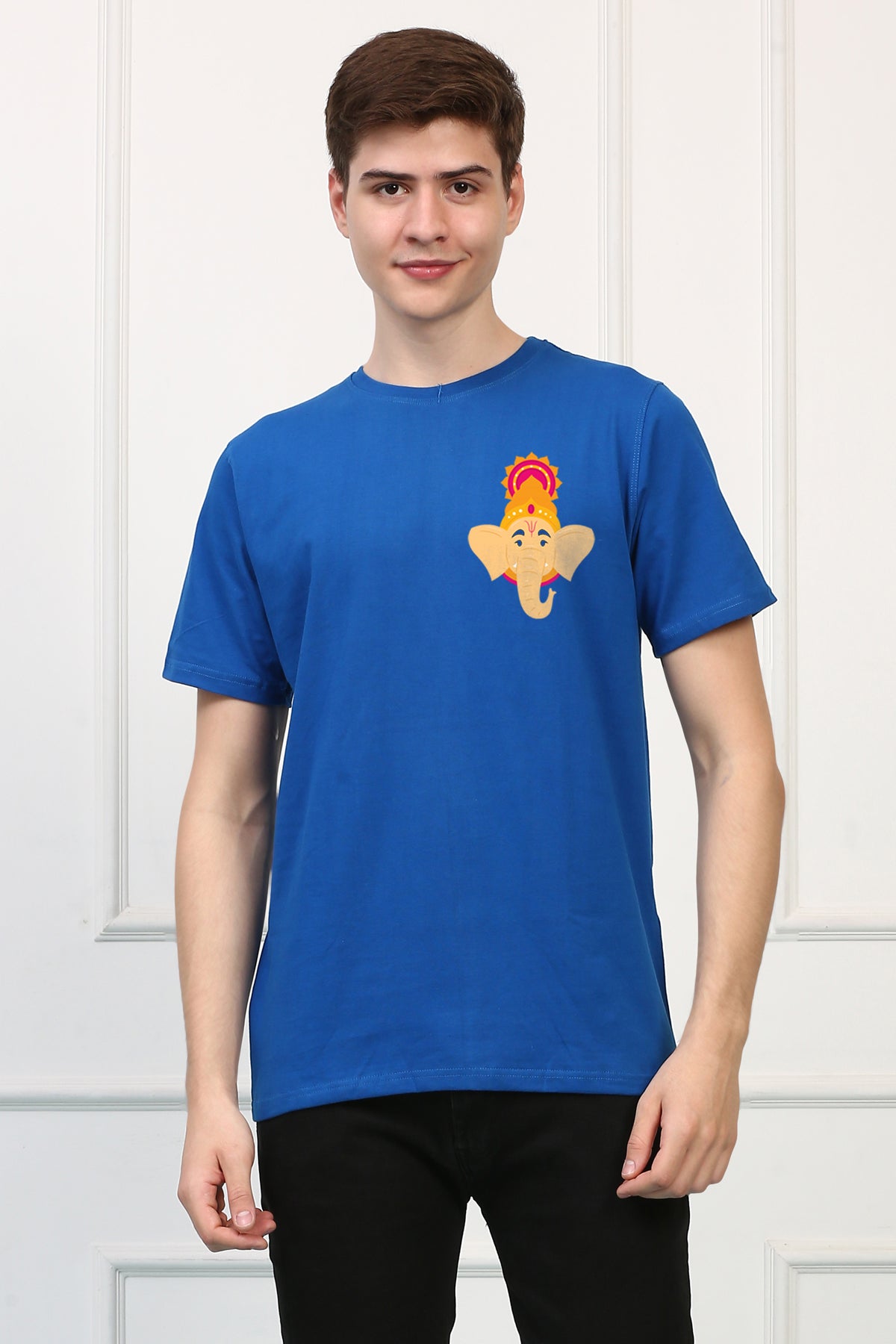 Men's Ganpati Printed Oversized Half Sleeves Tshirt ( GS: 9 )