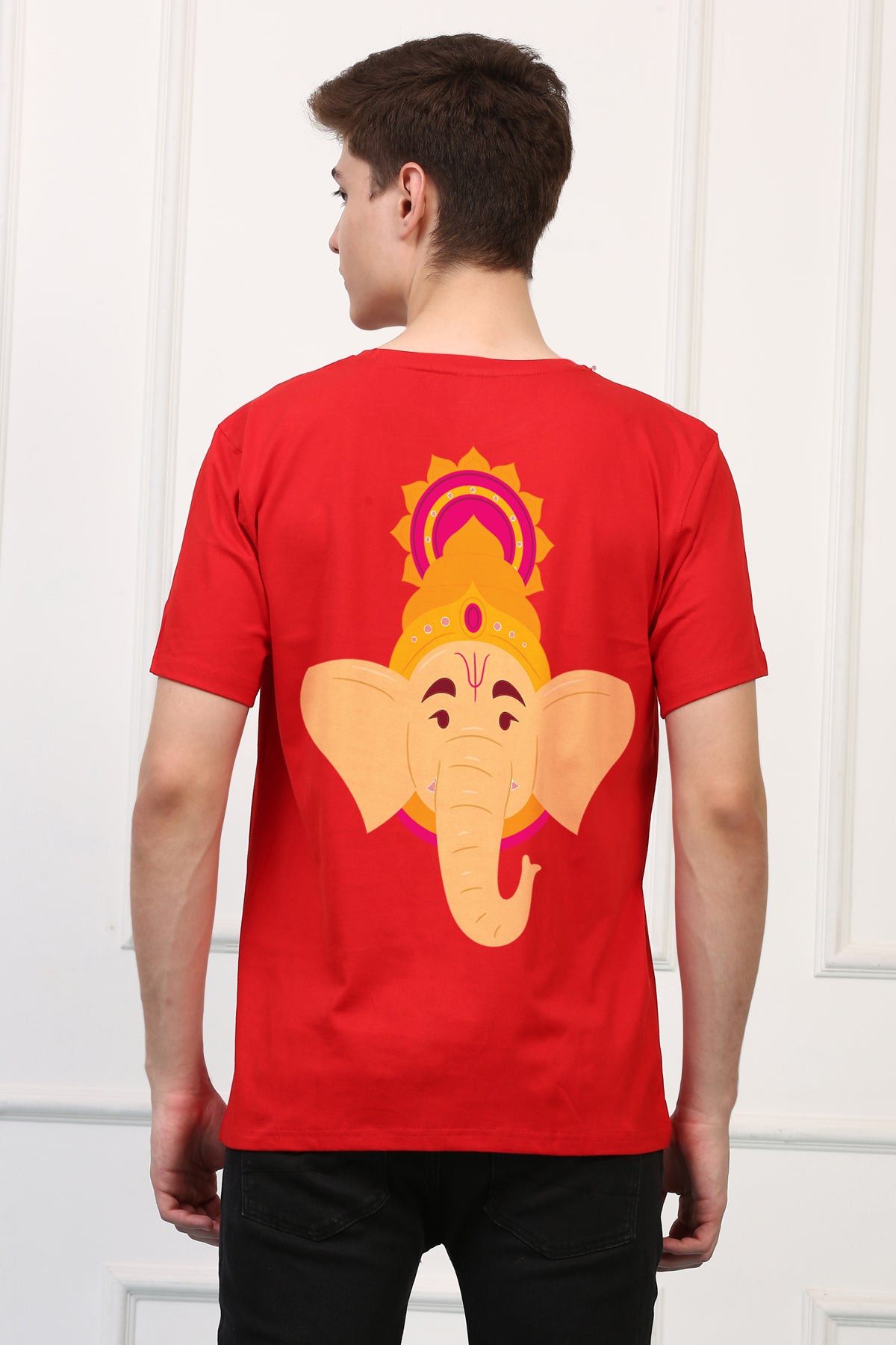 Men's Ganpati Printed Oversized Half Sleeves Tshirt ( GS: 9 )