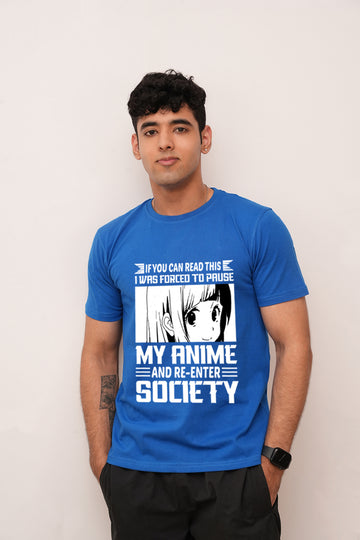 Anime oversized Re Enter Society Printed Tshirt